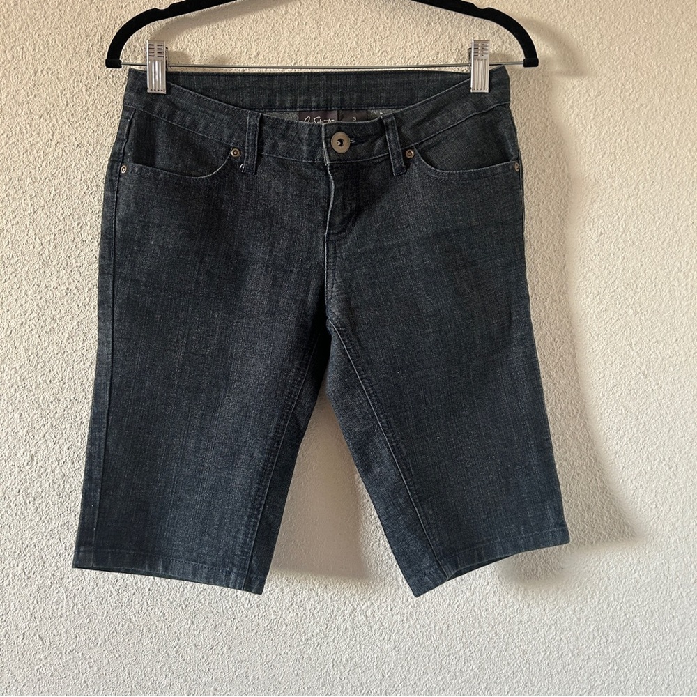 City Streets nautical Coastal Granny Vacation Bermuda Denim short Women’s 3 Blue